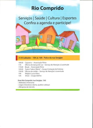 Rio comprido agenda de Serviços Comunitarios