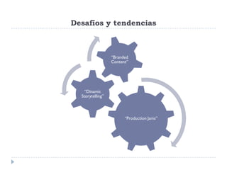 Desafíos y tendencias
“Production Jams”
“Dinamic
Storytelling”
“Branded
Content”
 