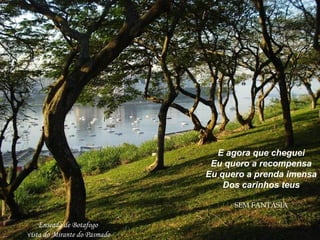 E agora que cheguei
Eu quero a recompensa
Eu quero a prenda imensa
Dos carinhos teus
SEM FANTASIA
Enseada de Botafogo
vista do Mirante do Pasmado
 