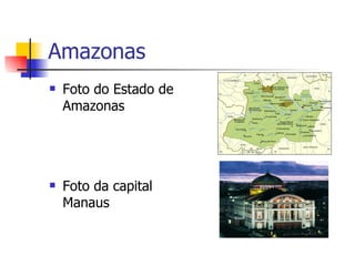 Amazonas Foto do Estado de Amazonas Foto da capital Manaus 