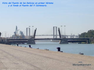 Vista del Puente de las Delicias en primer término y al fondo el Puente del V Centenario. www. laboutiquedelpowerpoint. com 