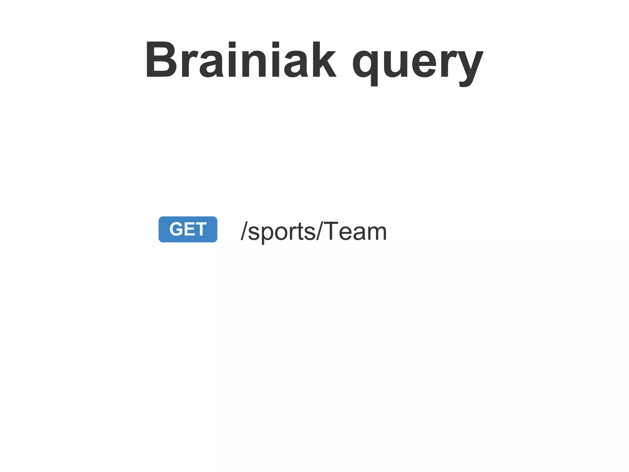 /sports/Team
Brainiak query
GET
 