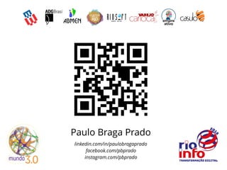 Paulo Braga Prado
linkedin.com/in/paulobragaprado
facebook.com/pbprado
instagram.com/pbprado
 