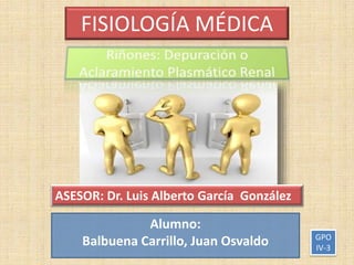 Alumno:
Balbuena Carrillo, Juan Osvaldo
FISIOLOGÍA MÉDICA
ASESOR: Dr. Luis Alberto García González
GPO
IV-3
 