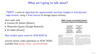 TRIEST: Counting Local and Global Triangles in Fully-Dynamic Streams ...