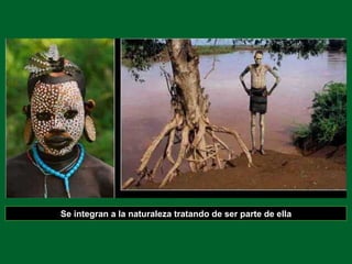 Se integran a la naturaleza tratando de ser parte de ella 
