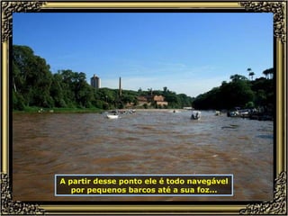 A partir desse ponto ele é todo navegável por pequenos barcos até a sua foz... 