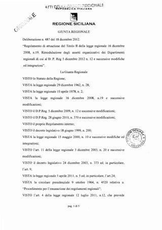 Riorganizzazione delle aree e dei servizi deliberazione n _487_del_18_12_2012