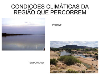 CONDIÇÕES CLIMÁTICAS DA REGIÃO QUE PERCORREM TEMPORÁRIO PERENE 