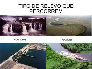 TIPO DE RELEVO QUE PERCORREM PLANALTOS PLANÍCIES 