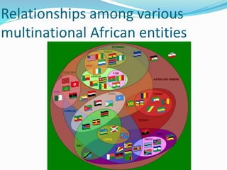 Relationships among various
multinational African entities
 