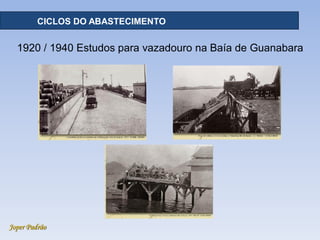 Joper Padrão
RECURSOS HÍDRICOS - DISTRIBUIÇÃOCICLOS DO ABASTECIMENTO
1920 / 1940 Estudos para vazadouro na Baía de Guanabara
 