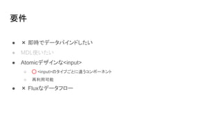 Ҫ
 ? rǥǩ`Хɤ
 MDLʹ
 Atomicǥ<input>
 ? <input>ΥפȤ`ݩ`ͥ
 ÿ
 ? Fluxʥǩ`ե`
 