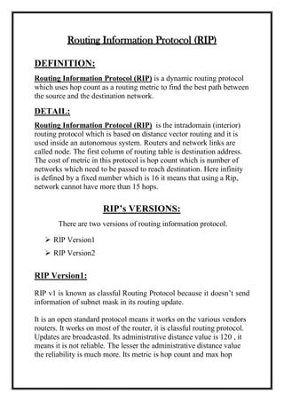 Routing Information Protocol (RIP) | PDF