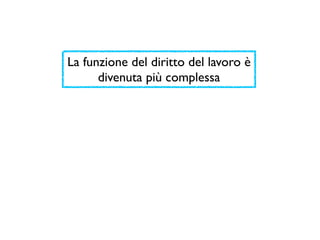 La funzione del diritto del lavoro è
      divenuta più complessa
 