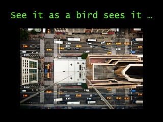 See it as a bird sees it …

 