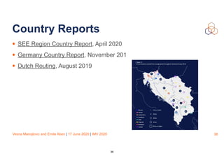Vesna Manojlovic and Emile Aben | 17 June 2020 | IMV 2020
Country Reports
• SEE Region Country Report, April 2020
• Germany Country Report, November 201
• Dutch Routing, August 2019
38
38
 
