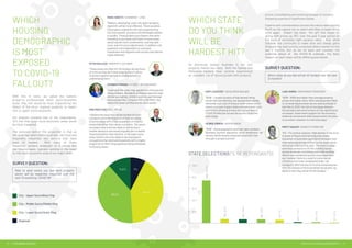 10 | RIPEHOUSE ADVISORY COVID-19 VS AUSTRALIAN PROPERTY | 11
WHICH
HOUSING
DEMOGRAPHIC
IS MOST
EXPOSED
TO COVID-19
FALLOUT?
With this in mind, we asked the nation’s
proper-ty professionals which socio-economic
areas they felt would be most impacted by the
fallout of the virus: regional property, or lower/
mid or upper socio-economic.
Our analysis revealed that of the respondents,
42% felt that lower socio-economic areas would
be most impacted.
The rationale behind this projection is that as
the virus has taken hold in Australia, the retail and
hospitality industries two sectors that have
been hit hardest With many of these
industries’ workers employed on a casual and
low income basis, typically residing in the lower
to mid socio economic area of our major cities.
SURVEY QUESTION:
Rate to what extent you feel each property
sector will be negatively impacted over the
next 12 months by COVID-19?
WHICH STATE
DO YOU THINK
WILL BE
HARDEST HIT?
As previously stated, Australia is not one
property market but many. Both the Sydney and
Melbourne markets have recently experienced
an excellent run of record growth with property
MARIA YANOTTI / ECONOMIST - UTAS
“Medium, developing, outer city region property
segments will be most affected. These would be
the property segments that were experiencing
the most growth, and were still affordable relative
to quality. Those property purchasers that were
intending to purchase and invest in those areas,
would now be more conservative, and may wait
more, even for price adjustments. In addition city
segments more dependent on overseas
investment and migrants and tourists may also be
highly affected.”
VERONICA MORGAN / TV HOST - BUYERS AGENT
“Looking at the outer ring, equals lots of house and
land packages. Residents of these properties have
similar borrowings, similar positions and homoge-
neous properties. Compare this to the inner ring
where the owner profiles are far more varied.”
PETER KOULIZOS / PROPERTY LECTURER
“These areas are often hit the hardest during times
of crisis as they don’t have large buffers in place
to protect against periods of unemployment or
underemployment.”
MIKE MORTLOCK/ CEO - MCG QS
“I believe the areas that will be hardest hit from
a property price decline point of view are going
to be the areas with a high proportion of investor
ownership rather than owner occupiers. The owner
occupiers tend to be less likely to sell during a
market downturn and would arguably be in a better
financial position than tenants. In the lower socio
areas tenants are more likely to be employed in
occupations like retail and hospitality with a higher
proportion of their living expenses being attributed
to housing costs.”
prices consolidating and entering a phase of recovery
following a period of significant losses.
Experts and commentators across the nation were tipping
Perth as the capital city to watch and likely to begin firing
once again. Hobart has been the gift that keeps on
giving with prices up 36% over the past 5 year period on
the back of extremely tight vacancy rates. And, while
Adelaide has continued to make slow and steady gains
Brisbane has been a hotly contested sellers market for the
last 3 months. But as we sit back and consider the
potential fallout of the COVID-19 outbreak, the likely
impact on each state will be differing and varied.
SURVEY QUESTION:
Which state do you feel will be hit hardest over the next
12 months?
KENT LEICESTER / DEVELOPER-BUILDER
“NSW - Largest clusters of high density living
would indicate infection can spread more rapidly,
extremely high cost of living vs other states which
means a greater impact when unemployment rises
and NSW is showing to have the highest level of
COVID-19 infection across the country from this
early stage.
GEORGE O’BRIEN / BUYERS AGENT
“NSW - Dense population and high case numbers.
Business, tourism, education, retail, healthcare - all
sectors will be heavily impacted which will rinse
through to property prices”
LUKE HARRIS / INVESTMENT STRATEGIST
“NSW - NSW has higher than average property
prices and higher rents. With unemployment likely
to increase beyond what we are seeing already in
late March 2020, the risk of mortgage defaults,
forced sales and rental arrears is now significantly
increased. Government support for the economy,
landlords and tenants alike should soften the blow
to an extent, however it is still early days.”
MARTY SADLIER / QUANTITY SURVEYOR
“VIC - For various reasons. High density of the virus
in some of these Victorian Suburban areas.
Epicenter of Australian sport (both Domestic and
Internationally) brings millions to the state, which
will not be collected this year. The state is under
enormous pressure to fix fire cladding issues
across hundreds of buildings with little funding.
Where new residential growth areas have been
ear-marked, there is a need for state owned
infrastructure to be completed (roads, rail,
transport). With the loss of income and pressures
that the citizens of Victoria will be faced with, my
belief is that they will be hit the hardest.”
City - Upper Socio/Blue Chip
11.2%
39.2%
42.7%
7%
City - Middle Socio/Middle Ring
City - Lower Socio/Outer Ring
Regional
STATE SELECTIONS (% OF REPONDANTS)
100%
NSW-73.4%
TAS-6.5%
QLD-5.8%
WA-5.8%
VIC-5%
ACT-1.4%
SA-1.4%
NT-0.7%
80%
60%
40%
20%
 