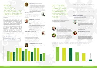 12 | RIPEHOUSE ADVISORY COVID-19 VS AUSTRALIAN PROPERTY | 13
DO YOU SEE
UPWARDS OR
DOWNWARDS
PRESSURE ON
PRICE?
The impact to our day to day lives, for many of us
Australians, has been unprecedented.
GOOSE MCGRATH / BUYERS AGENT
“More than Current - This will either go one of two
ways... a short hatchet stroke putting a cleft in
wealth over the next 3-6 months, or it will be like the
US in the GFC and flip the housing market upside
down and have a 4-5 year protracted recovery.”
MICHAEL MURPHY / DEVELOPER-BUILDER
“Less than 90% of current - ‘Unemployment will
result in a high number of property sales as all the
over committed people will be forced to sell. Less
people to buy due to NO JOB. High supply, low
demand means prices go down’ ”
JON QUAYLE / DEVELOPER
“Less than 100% - Overall market sentiment will
drop and the buyer pool will contract, but at the
same time overall stock availability will withdraw as
well. We will likely see many new projects deferred
as well.
In the established property market, people will only
sell if they absolutely need to, and at the same time
there will be a continual need for people to buy
(upgrade/downsize, etc).”
JANE SLACK-SMITH / MORTGAGE BROKER
“More than Current - It is difficult to call a negative
dropping market when there are no sales. Once
the vaccine and threat is removed, those in shares
will put investments back into property. Those who
have had a realisation that work and money isn’t
everything will move now to the tree change, sea
change and work remotely or move back to where
they grew up - a return to the family and village
community.”
Property can in many ways, be described as
“recession proof”. An asset class that can provide a safe
haven for investors to park their money and wait out the
wild ride of the global equity markets.
But like us humans, property has not developed any real
immunity. The industries insiders are split - some feel
property will push through with modest gains, and many
believing we will see most retractions over the next 12
months.
SURVEY QUESTION:
Looking forward at the end of Q1 2021 - where do you see
national (aggregate) property prices?
ANNA COOPER / RIPEHOUSE & FORMER API
MAGAZINE EDITOR
“In what has become nothing short of a cash cow
in recent years for many savvy investors chasing
sky high yields, I anticipate that Airbnb and short
term rentals are set to take the biggest hit. With
the tap to this market switched off overnight,
investors who have spared no expense, fitting out
luxury, fully contained fit-outs are now left holding
over-capitalised, empty investments.”
LEANNE PILKINGTON / REINSW PRESIDENT
“We have been told categorically to stay home and
not go on holidays!”
DAMIAN COLLINS / REIWA PRESIDENT
“Many Airbnb properties are being re-purposed
back into traditional rentals. Those with the
flexibility to move back to traditional rentals will be
fine.
Those in serviced hotels and the like will be hard hit.
Holiday homes cannot be easily re-purposed. In
significant downturns, they look at things like
holiday homes and think that they have got to get
rid of that. And of course who would buy a holiday
home right now.”
CHRIS GRAY / BUYERS AGENT
“One industry segments are the current versions of
one industry towns. If your property focuses on a
single segment such as Airbnb, you are very
exposed to tourists and travelers which have now
disappeared.”
DR MARIA YANOTTI / ECONOMIST - UTAS
“The most affected industries with COVID-19 are
the tourism and leisure industries, due to
quarantine and social distancing restrictions,
and the states’ and countries’ closure of borders.
Holiday homes and short-stay properties feed
into these industries and are therefore going to
be most impacted. Moreover, holiday homes and
short-stay properties represent luxury goods, and
their consumption is more sensitive to uncertain
economic conditions and budgetary changes.”
WHERE DO YOU SEE PRICES IN 12 MONTHS? (% OF REPONDANTS)
30%
MORETHANCURRENTVALUES
<90%OFCURRENT
<100%OFCURRENT
<60%OFCURRENT
<75%OFCURRENT
>120%OFCURRENT
20%
10%
5/5
SINGLEFAMILY-3.3/5
DUPLEX/DUELOCC-2.9/5
BOARDING/ROOMING-3.1/5
HOLIDAYHOMES-4.4/5
SHORTTERM/AIRBNB-4.3/5
APPARTMENTS(TOWERS)-3.5/5
WAREHOUSES-3.1/5
WORK.FARMS-2.3/5
OFFICEBUILDINGS-4/5
RETAIL-4.5/5
VACANTLAND-2.7/5
INDUSTRIAL-3.3/5
HOTELS-4.3/5
4/5
3/5
2/5
1/5
WHICH
PROPERTY
SECTOR WILL BE
MOST IMPACTED?
Australians all live, work, invest and play in very
diverse ways.
For some asset classes like short stay
accommodation and hotels, the impact of the corona
virus has been dramatic and immediate. For other
types of property such as residential and
commercial, the impact might be more difficult to
identify and might perhaps stretch on for years.
As we start to sit back and take stock, one thing that
is for sure, the impact of COVID-19 on our lives
and property is obvious and inevitable. While in
regular times, however, there is not ‘one property
market’ we anticipate that this will also
be the case in the current landscape. This begs the
question,how might COVID-19 impact different
sectors of property in Australia?
SURVEY QUESTION:
Rate to what extent you feel each property
sector will be negatively impacted over the
next 12 months by the COVID-19 virus?
 