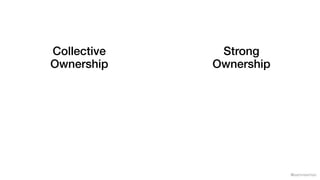 @samnewman
Collective
Ownership
Strong
Ownership
 