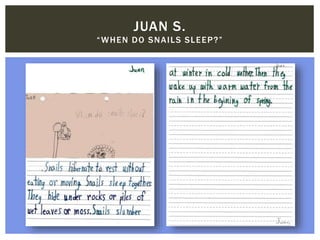 JUAN S.
“WHEN DO SNAILS SLEEP?”
 