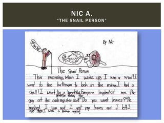 NIC A.
“THE SNAIL PERSON”
 