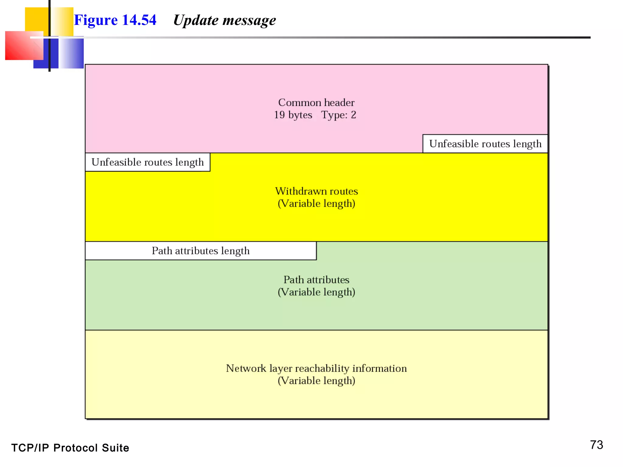 TCP/IP Protocol Suite 73
Figure 14.54 Update message
 