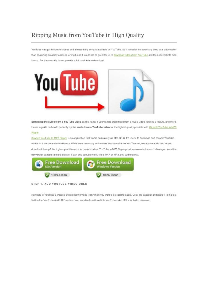 ripping a youtube video for mac