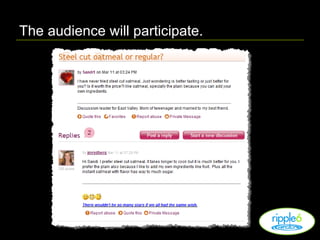 The audience will participate. 