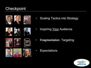 Checkpoint Scaling Tactics into Strategy Inspiring Your AudienceFragmentation  Targeting Expectations