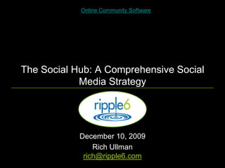 The Social Hub: A Comprehensive Social Media Strategy Online Community Software December 10, 2009  Rich Ullmanrich@ripple6.com 