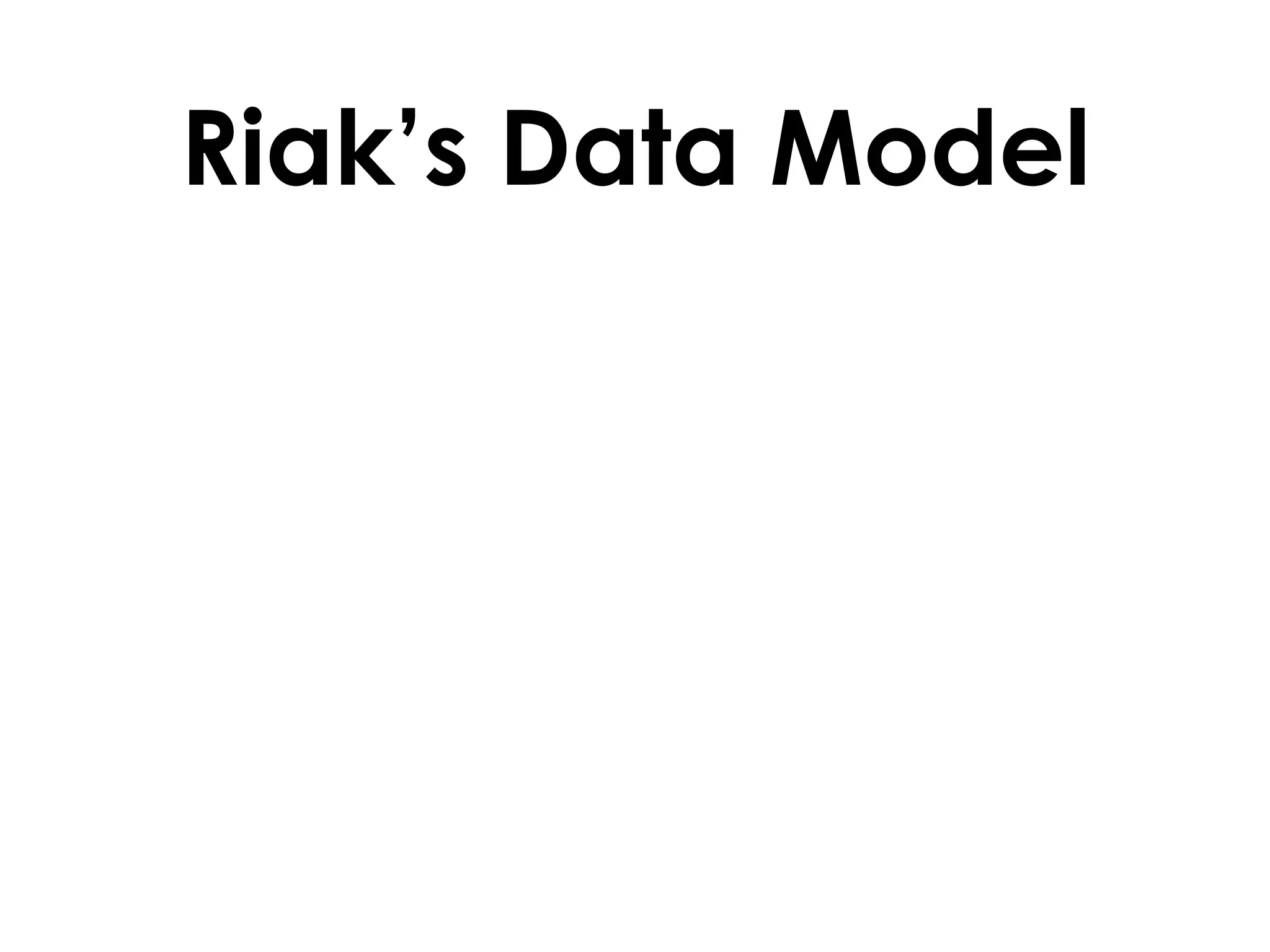 Riak’s Data Model
 