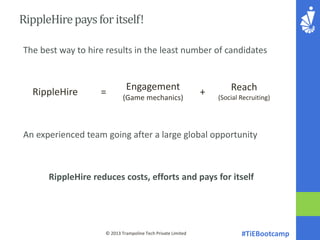 Ripple hire - #TiEBootcamp Batch 1 Demo Day Pitch | PDF
