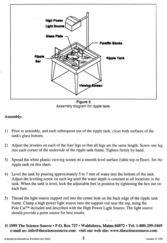 Irwin Ripple Tank Instructions Ripple tank apparatus | PDF | Physics | Science