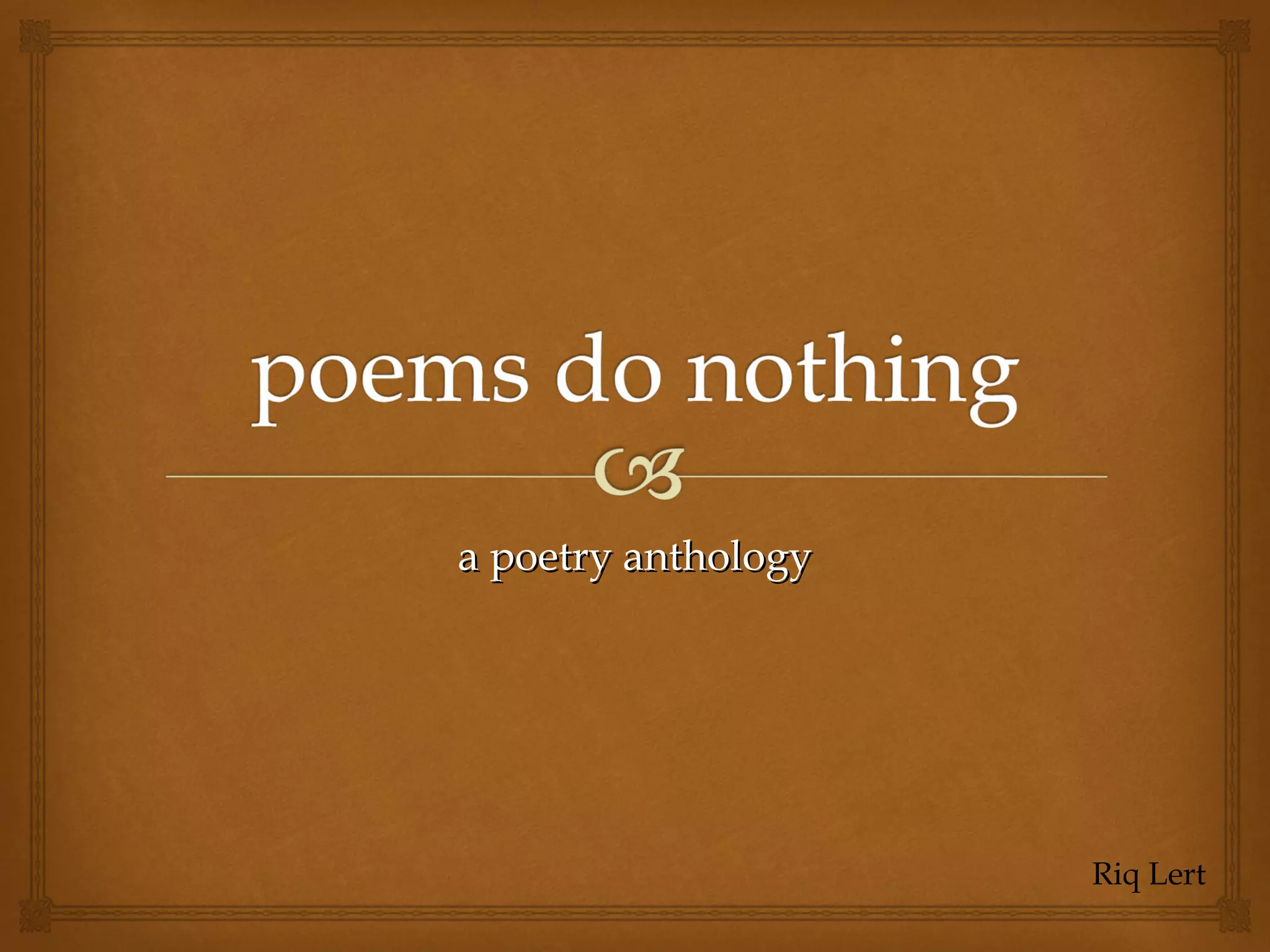 a poetry anthology Riq Lert