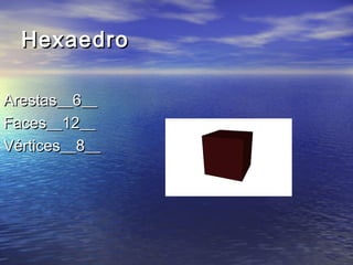 Hexaedro

Arestas__6__
Faces__12__
Vértices__8__
 