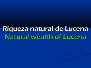 Riqueza natural de LucenaRiqueza natural de Lucena
Natural wealth of LucenaNatural wealth of Lucena
 