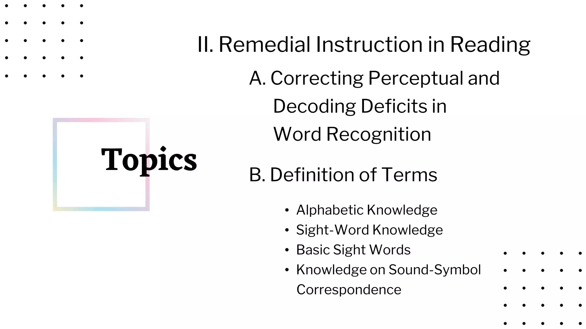 Remedial instruction in reading pptx