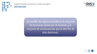 Programa formativo Innovación en modelos de negocio
DEFINICIÓN
 