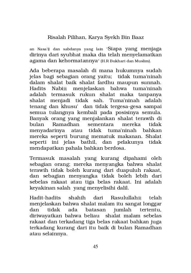 Risalah Pilihan Seputar Aqidah, Shalat, Zakat, Puasa, Haji 