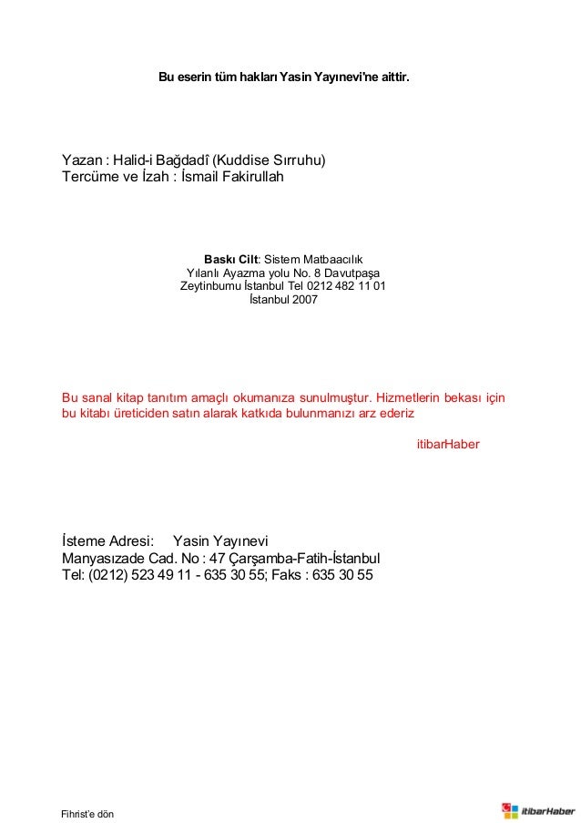 risale i halidiye tercumesi