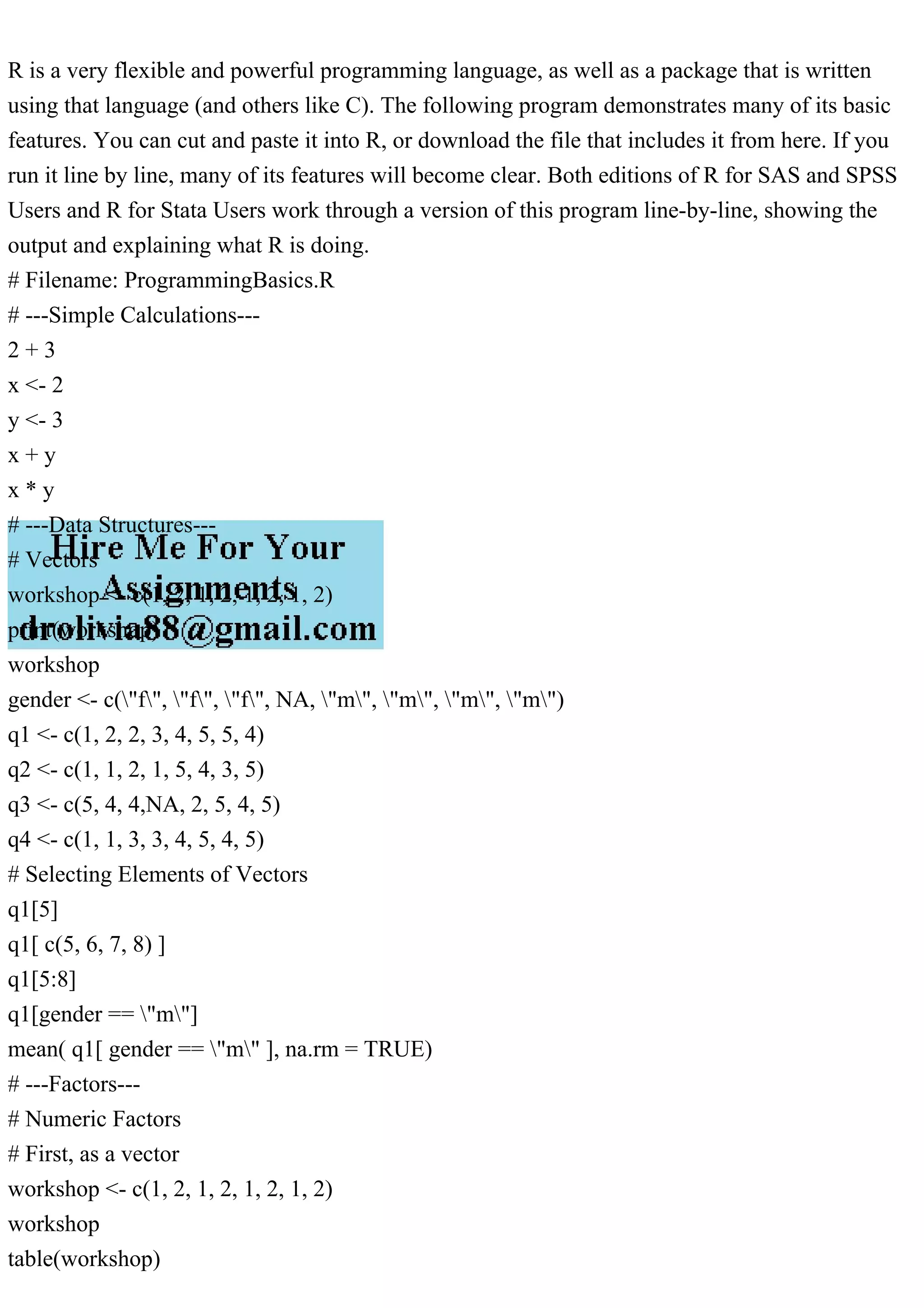 R is a very flexible and powerful programming language, as well as a.pdf