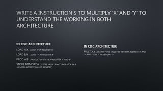 RISC and CISC architecure