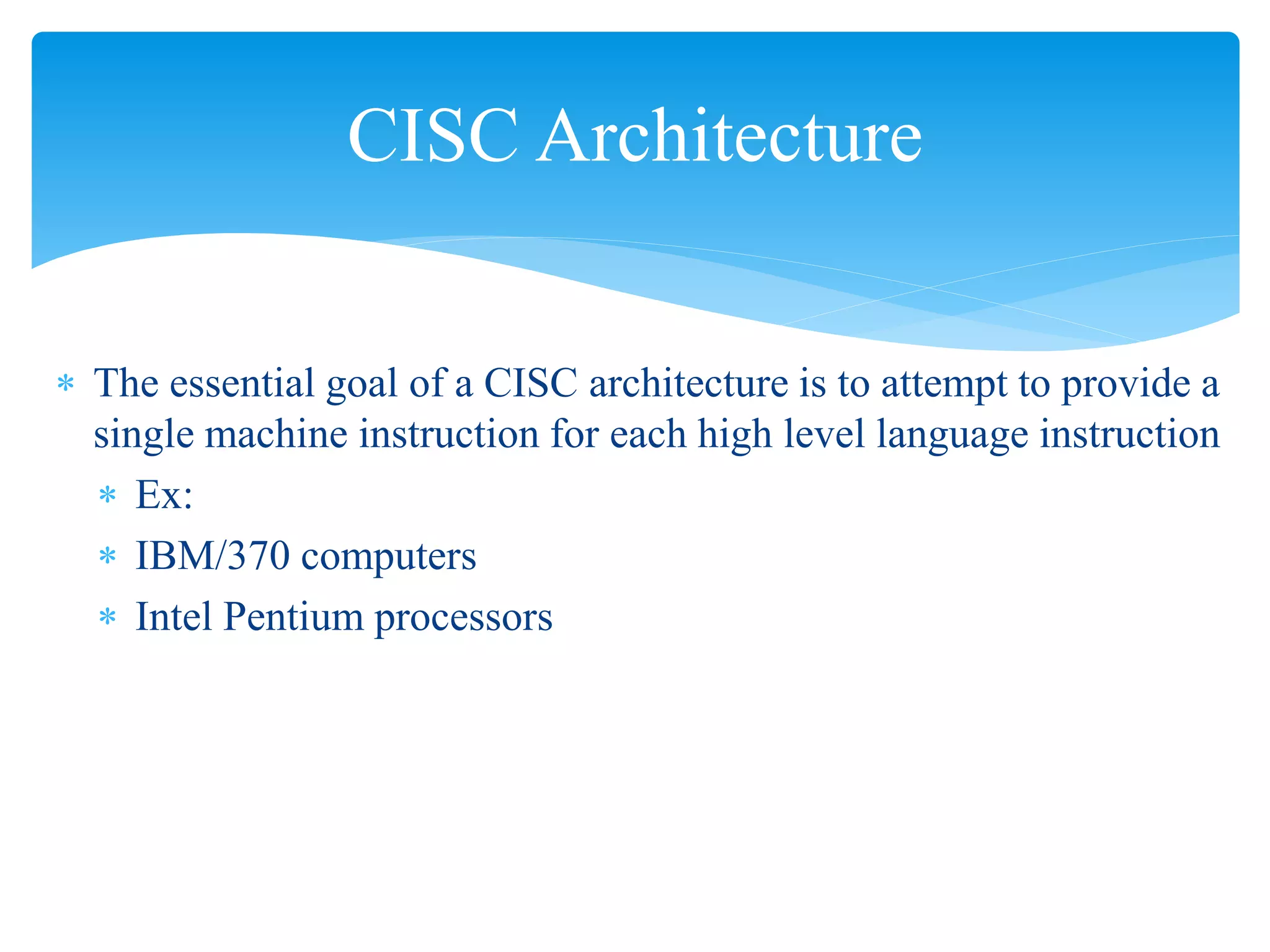CISC & RISC Architecture | PPTX