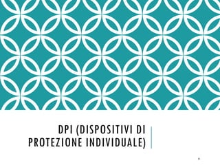 DPI (DISPOSITIVI DI
PROTEZIONE INDIVIDUALE)
71
 