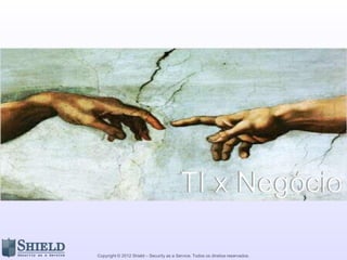 Copyright © 2012 Shield – Security as a Service. Todos os direitos reservados.
Comunicação
de
Riscos
Programa de gestão de riscos
Indicadores e métodos de métricas
Procedimentos, material de conscientização
Avaliação de maturidade segundo framework
 