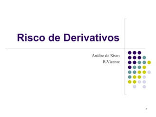 Risco de Derivativos
              Análise de Risco
                    R.Vicente




                                 1
 