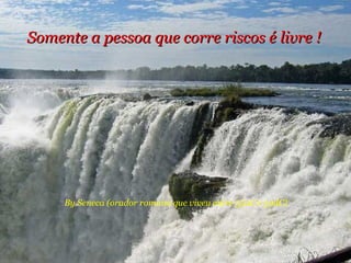 Somente a pessoa que corre riscos é livre ! By Seneca (orador romano que viveu entre 55aC e 39dC)  
