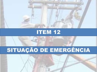 ITEM 12
SITUAÇÃO DE EMERGÊNCIA
 