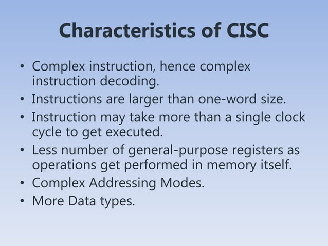 RISC Vs CISC Computer architecture and design | PPTX | Computing ...